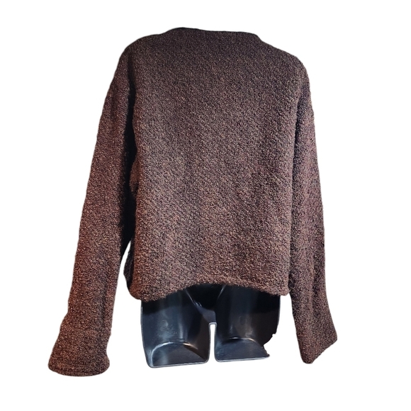 Weave Of The Irish Women's 90% Wool Sweater Collar Jacket Cardigan Brown Size S - Picture 2 of 8